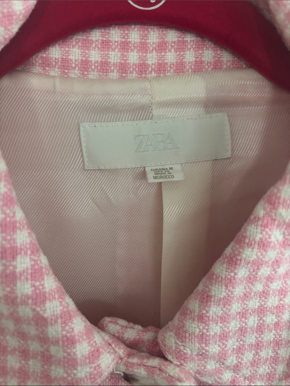 Zara Pink and white Button-Up Jacket - Picture 2 of 4